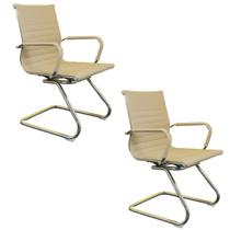 Kit 02 Cadeiras Diretor Fixa Charles Eames Cromada Nude