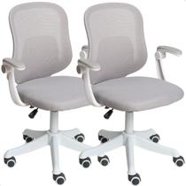 Kit 02 Cadeiras Escritório Mesh Diretor Giratória Colorida prime.office P280 Cinza Kit 02 Cadeiras Escritório Mesh Diretor Giratória Colorida prime.office P280 Cinza