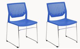 Kit 02 Cadeiras Fixa Conect Moov cor Azul - Avantti - 7005