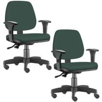 Kit 02 Cadeiras Giratória Job Executiva Ergonômica Escritório Suede Verde Musgo - Lyam Decor Kit 02 Cadeiras Giratória Job Executiva Ergonômica Escritório Suede Verde Musgo - Lyam Decor