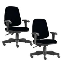 Kit 02 Cadeiras Giratórias Job Diretor Executiva Corano Preto - Lyam Decor Kit 02 Cadeiras Giratórias Job Diretor Executiva Corano Preto - Lyam Decor