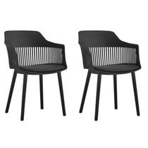 Kit 02 Cadeiras Marcela Preta Sala Cozinha Jantar Preto