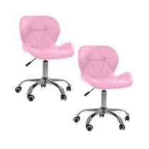 Kit 02 Cadeiras Office Eiffel Slim Ajustável Oficial Rosa Kit 02 Cadeiras Office Eiffel Slim Ajustável Oficial Rosa