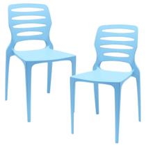 Kit 02 Cadeiras Para Cozinha Área Gourmet Jardim Empilhável Larsen P03 Azul Celeste - Lyam Decor Kit 02 Cadeiras Para Cozinha Área Gourmet Jardim Empilhável Larsen P03 Azul Celeste - Lyam Decor