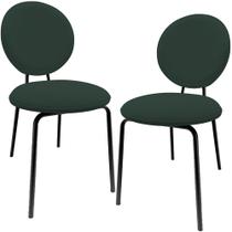 Kit 02 Cadeiras Para Sala de Jantar Cozinha Évora L02 Suede Verde Musgo -Lyam