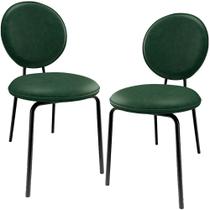 Kit 02 Cadeiras Para Sala de Jantar Cozinha Évora L02 Tecido Sintético Verde Musgo -Lyam