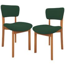 Kit 02 Cadeiras Para Sala de Jantar Cozinha Living Estofada Dara L02 Suede Verde Musgo - Lyam Decor Kit 02 Cadeiras Para Sala de Jantar Cozinha Living Estofada Dara L02 Suede Verde Musgo - Lyam Decor