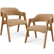 Kit 02 Cadeiras Para Sala de Jantar e Estar Living Estofada Suran L02 Bouclê Mostarda - Lyam Kit 02 Cadeiras Para Sala de Jantar e Estar Living Estofada Suran L02 Bouclê Mostarda - Lyam