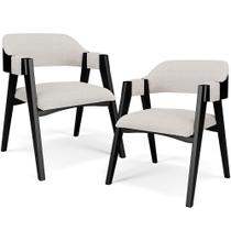 Kit 02 Cadeiras Para Sala de Jantar e Estar Living Estofada Suran L02 Preto Bouclê Cru - Lyam