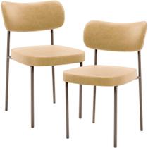Kit 02 Cadeiras Para Sala De Jantar Melina Base Arena L02 material sintético Fendi - Lyam Decor