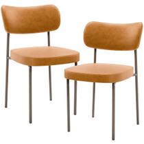 Kit 02 Cadeiras Para Sala De Jantar Melina Base Arena L02 material sintético Whisky - Lyam Decor