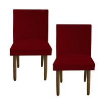 Kit 02 Cadeiras Para Sala De Jantar Tóquio Pés palito Suede Vermelho - D'Classe Decor