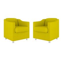 Kit 02 Cadeiras Poltronas Decorativas Recepção Clinica Suede