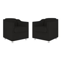 Kit 02 Cadeiras Poltronas Decorativas Recepção Clinica Suede