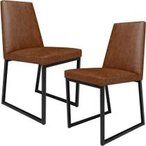 Kit 02 Cadeiras Sala De Jantar L02 Marrom