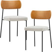 Kit 02 Cadeiras Sala De Jantar L02 Whisky Bouclê Creme Kit 02 Cadeiras Sala De Jantar L02 Whisky Bouclê Creme