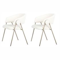 Kit 02 Cadeiras Toulouse Bouclé Nude Base Champagne - 76582 Kit 02 Cadeiras Toulouse Bouclé Nude Base Champagne - 76582