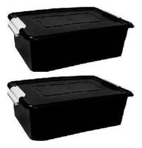 Kit 02 Caixas Organizadoras Com Travas 12 Litros