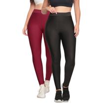 Kit 02 Calça Legging Feminina Academia Suplex Esporte Corrida Fafenix