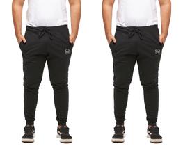 Kit 02 calças de moletom masculina slim sport academia wooks