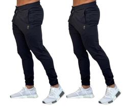 Kit 02 Calças Jogger Masculina Em Poliamida De Academia