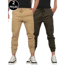 Kit 02 Calças Jogger Sarja Masculina