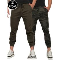 Kit 02 Calças Jogger Sarja Masculina