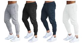 Kit 02 calças moletom masculina jogger slim fit básica lisa