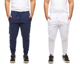 Kit 02 calças moletom masculina jogger slim fit básica lisa