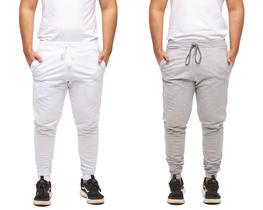Kit 02 calças moletom masculina jogger slim fit básica lisa