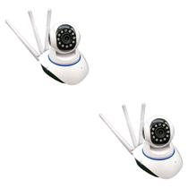 Kit 02 Câmera de Segurança IP 3 Antenas Wifi Yoosee Visão Noturna