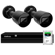 Kit 02 Câmeras de Segurança Bullet Intelbras Full HD 1080p VIP 1230 B G4 + Gravador Digital de Vídeo NVR NVD 1404 - 4 Canais + HD 1TB SkyHawk