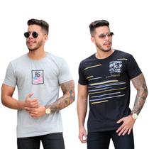 Kit 02 Camisas Gola O Masculina Silkada Fio 30 100% Algodão