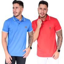 Kit 02 Camisas Masculina Polo fio 30.1Cardada 100% Algodão