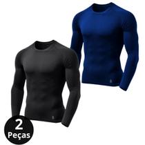 Kit 02 Camiseta Térmica Masculina Proteção Solar UV Manga Longa Lisa UV +50 - Variec