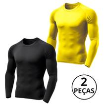 Kit 02 Camiseta Térmica Masculina Proteção Solar UV Manga Longa Lisa UV +50