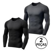 Kit 02 Camiseta Térmica Masculina Proteção Solar UV Manga Longa Lisa UV +50