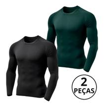 Kit 02 Camiseta Térmica Masculina Proteção Solar UV Manga Longa Lisa UV +50