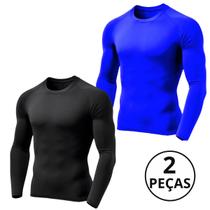 Kit 02 Camiseta Térmica Masculina Proteção Solar UV Manga Longa Lisa UV +50