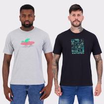 Kit 02 Camisetas Nicoboco Preta e Cinza