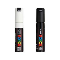 Kit 02 Caneta Posca PC-8K Uni-Ball Cor Branca e Preta Kit 02 Caneta Posca PC-8K Uni-Ball Cor Branca e Preta