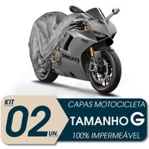 Kit 02 capa motocicleta impermeavel classic g