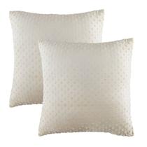 Kit 02 Capas de Almofada Tok Poá Relevo Toque Veludo Jolitex