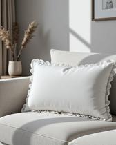 KIT 02 CAPAS DE ALMOFADAS BABADO 30x50 - PREMIUM LUXO DECORAÇÃO