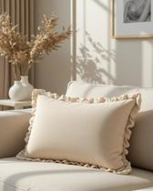 KIT 02 CAPAS DE ALMOFADAS BABADO 30x50 - PREMIUM LUXO DECORAÇÃO