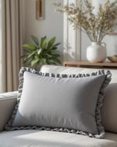 KIT 02 CAPAS DE ALMOFADAS BABADO 30x50 - PREMIUM LUXO DECORAÇÃO KIT 02 CAPAS DE ALMOFADAS BABADO 30x50 - PREMIUM LUXO DECORAÇÃO