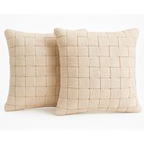 Kit 02 Capas De Almofadas Fita 42x42cm Com Zíper - Elegância