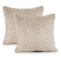 Kit 02 Capas de Almofadas Marshmallow 45cm x 45cm 100% Poliéster - Baunilha