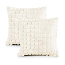 Kit 02 Capas de Almofadas Willow 45cm x 45cm 100% Poliéster - Marfim