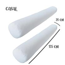 Kit 02 Capas para Rolo de Cabeceira Casal 135x20cm Branco Arrumadinho Enxovais Kit 02 Capas para Rolo de Cabeceira Casal 135x20cm Branco Arrumadinho Enxovais